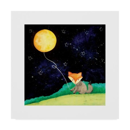 Trademark Fine Art Nicole Dietz 'Fox and the Moon Balloon' Canvas Art, 24x24 ND00166-C2424GG